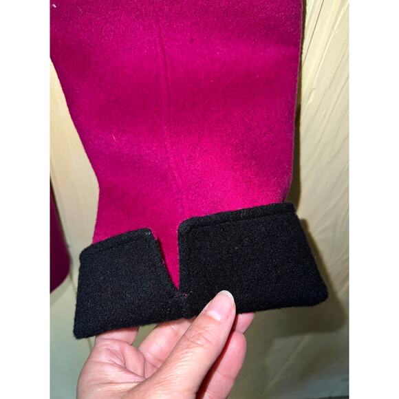 NEW Wool Reversible X-Large JACKET Blazer Open Front Viva Magenta Pink Black XL - Picture 7 of 10